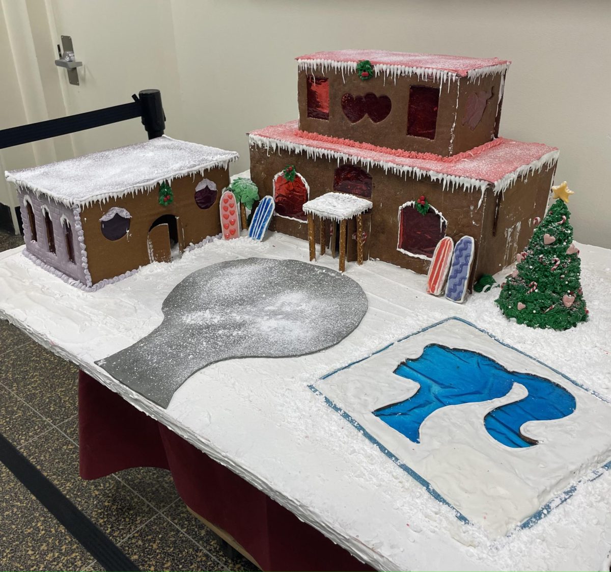 The final gingerbread house display outside of room 226.